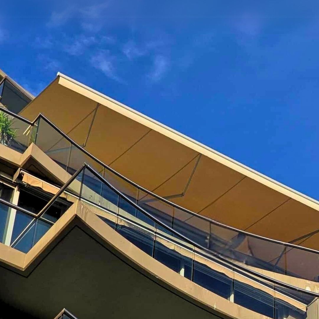 Aria folding arm awning from Outdoor Blinds and Awnings (OBA)