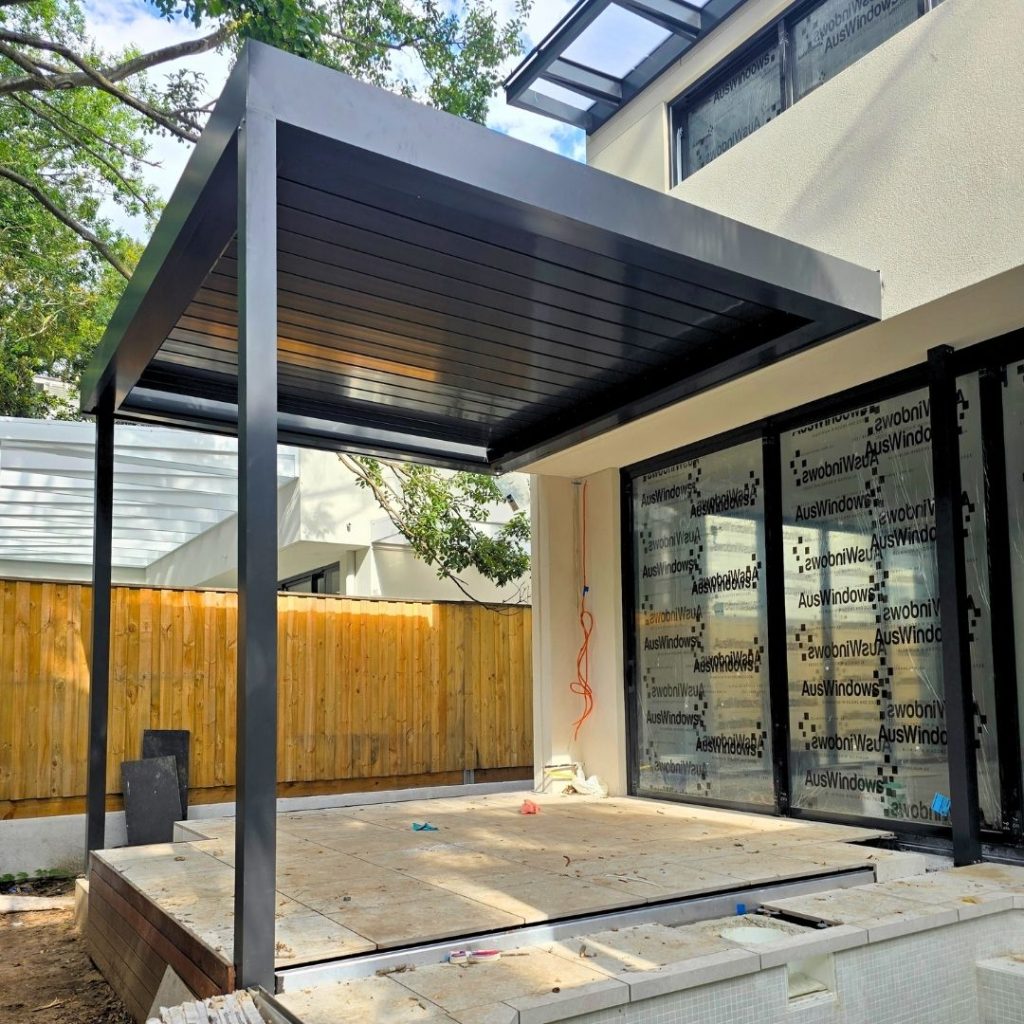 Med Twist Opening Louvre Roof By Outdoor Blinds and Awnings (OBA)