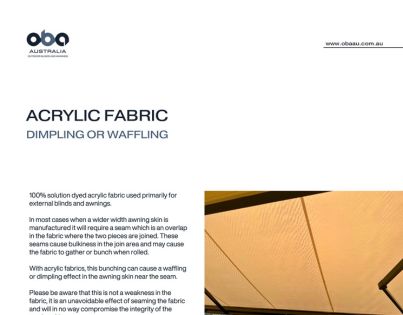 Acrylic Fabric Dimpling or Waffling_Outdoor Blinds and Awnings _2025