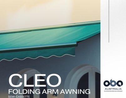 Cleo Semi-Cassette Folding Arm Awning, retractable awning by Outdoor Blinds and Awnings (OBA) Brochure
