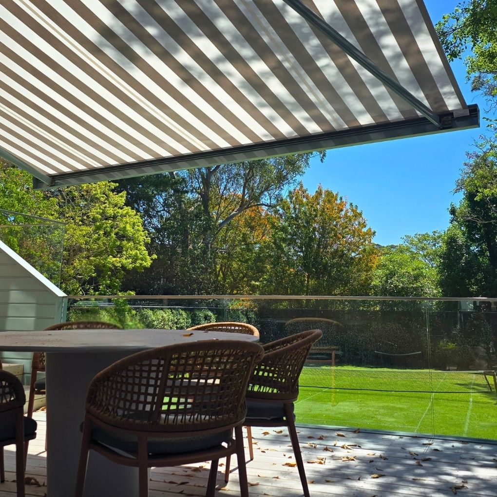 Cubebox Folding Arm Awning by Outdoor Blinds and Awnings (OBA)
