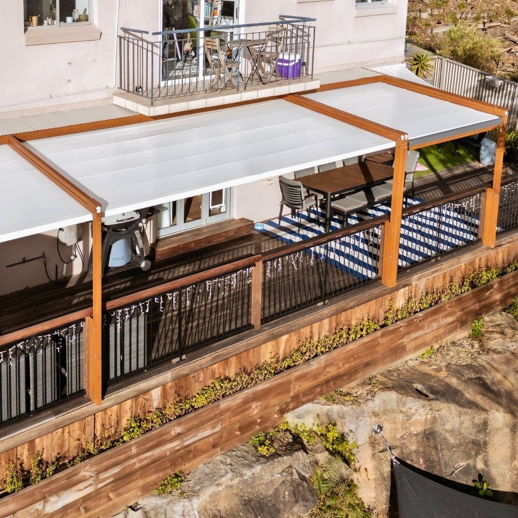 Med Evo Retractable Fabric Roof by Outdoor Blinds and Awnings (OBA)