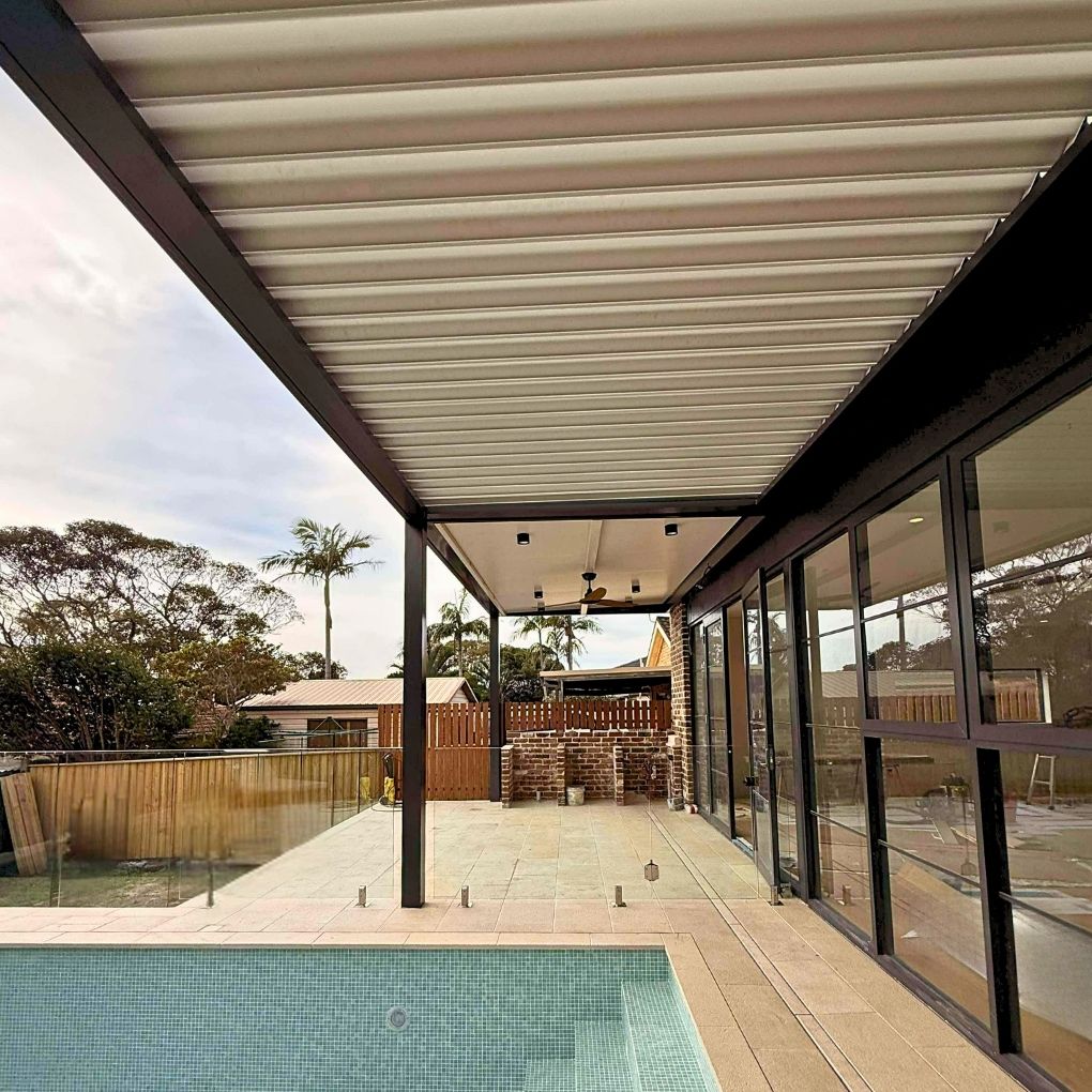 Med Twist Opening Louvre Roof by Outdoor Blinds and Awnings (OBA)