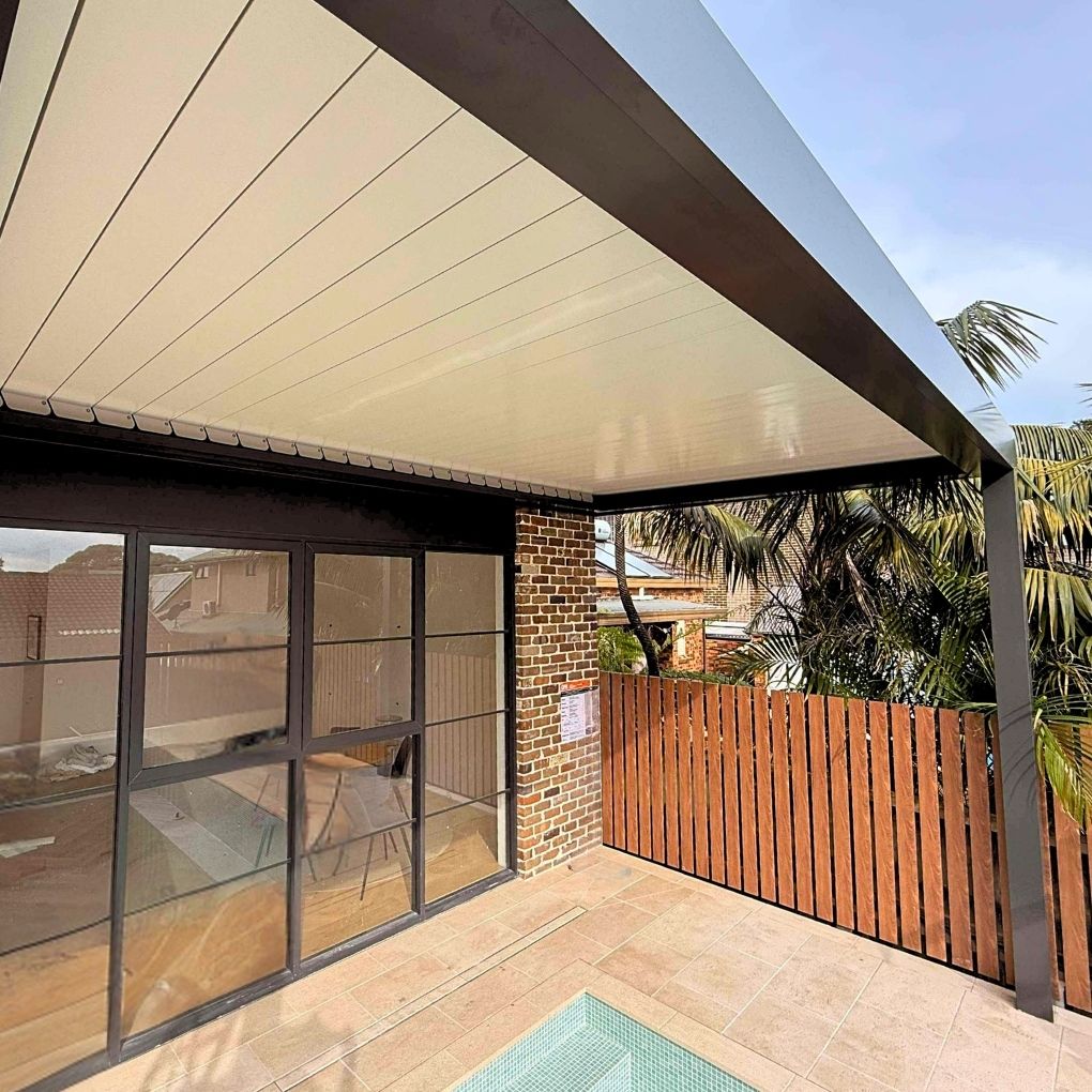 Med Twist Opening Louvre Roof by Outdoor Blinds and Awnings (OBA)