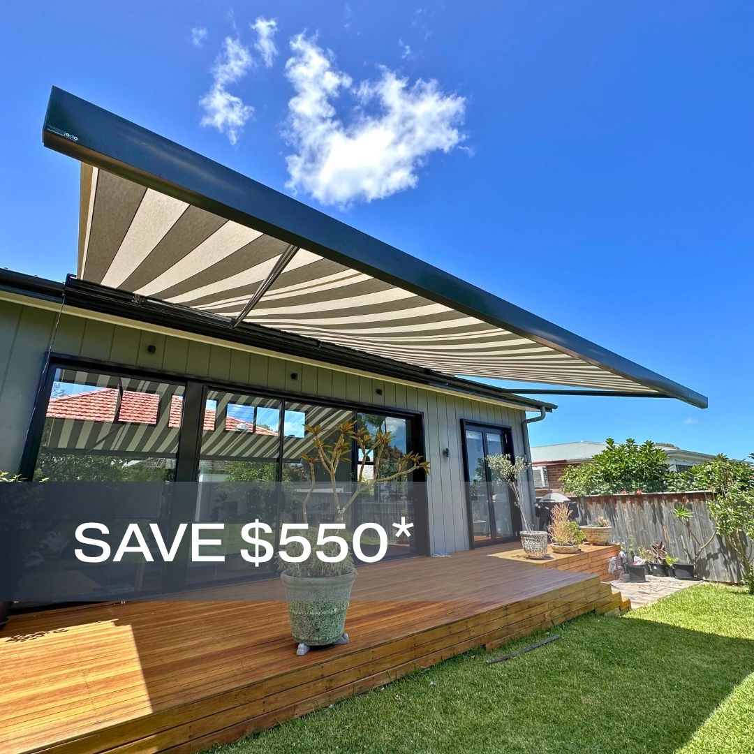 Folding Arm Awnings_ Free Installation offer from Outdoor Blinds and Awnings (OBA), Save up to $550, T&C Apply.