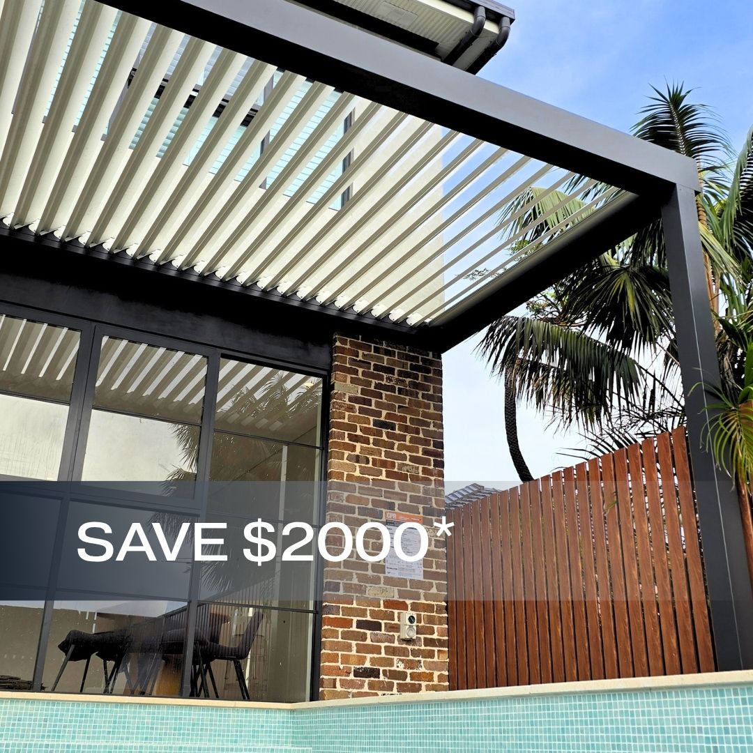 Med Twist Louvre Roof_ Free Installation offer from Outdoor Blinds and Awnings (OBA), Save up to $2000, T&C Apply.