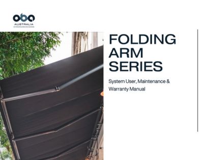 Folding Arm Awning Series_System User_Maintenance and Warranty Manual_Outdoor Blinds and Awnings_OBA_Jan 2026_Thumbnail