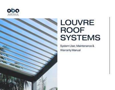 Louvre Roof Series_System User_Maintenance and Warranty Manual_Outdoor Blinds and Awnings_OBA_Jan 2026_Thumbnail