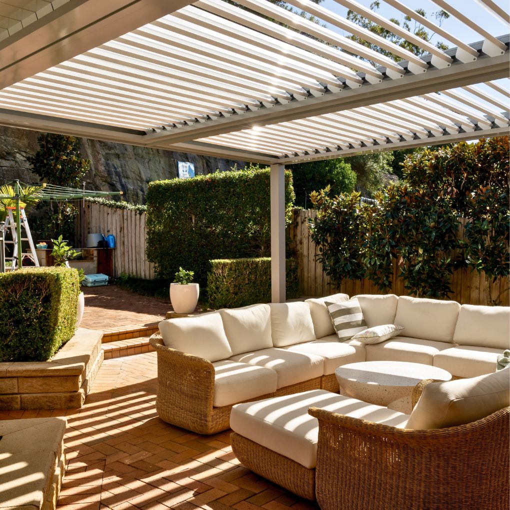 Med Twist Louvre Roof from Outdoor Blinds and Awnings (OBA)