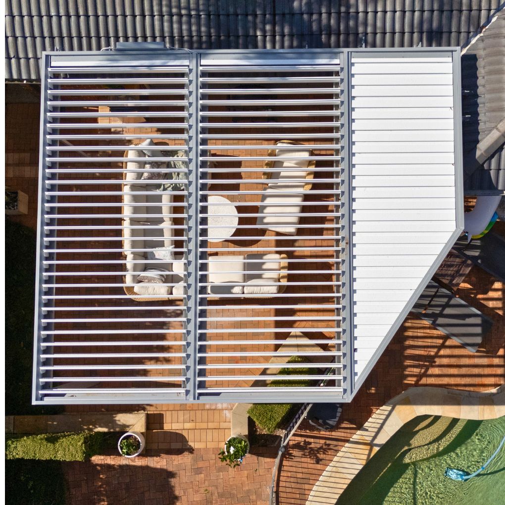 Med Twist Louvre Roof from Outdoor Blinds and Awnings (OBA)