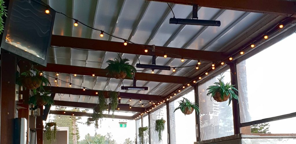 Med Evo FlexWood retractable Fabric Roof by Outdoor Blinds and Awnings (OBA)
