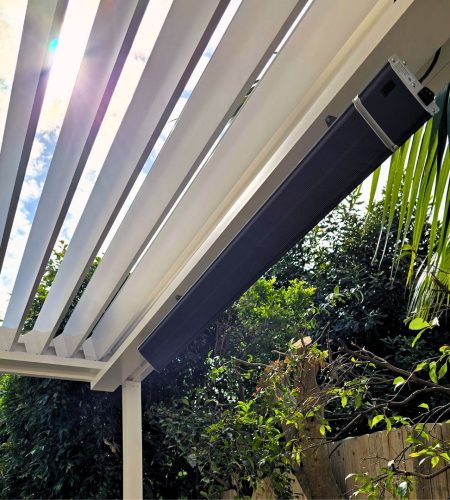 Electrical heaters for Med Evo Retractable roof, Med Twist Opening Louvre Roof or Screentex Outdoor Blinds by Outdoor Blinds and Awnings (OBA)