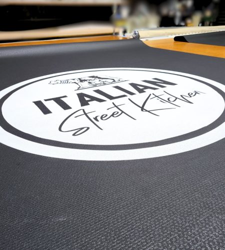 Branding on awnings by Outdoor Blinds and Awnings