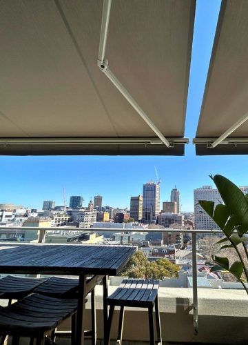 Aria Folding Arm Awning by Outdoor Blinds and Awnings (OBA)