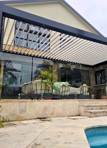 Med Twist Opening Louvre Roof By Outdoor Blinds and Awnings (OBA)