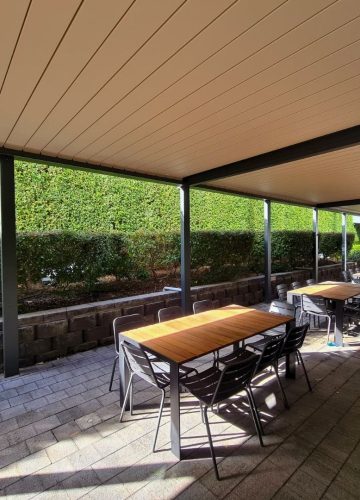 Med Twist Opening Louvre Roof By Outdoor Blinds and Awnings (OBA)